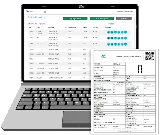 Hoja de vida equipo biomedico